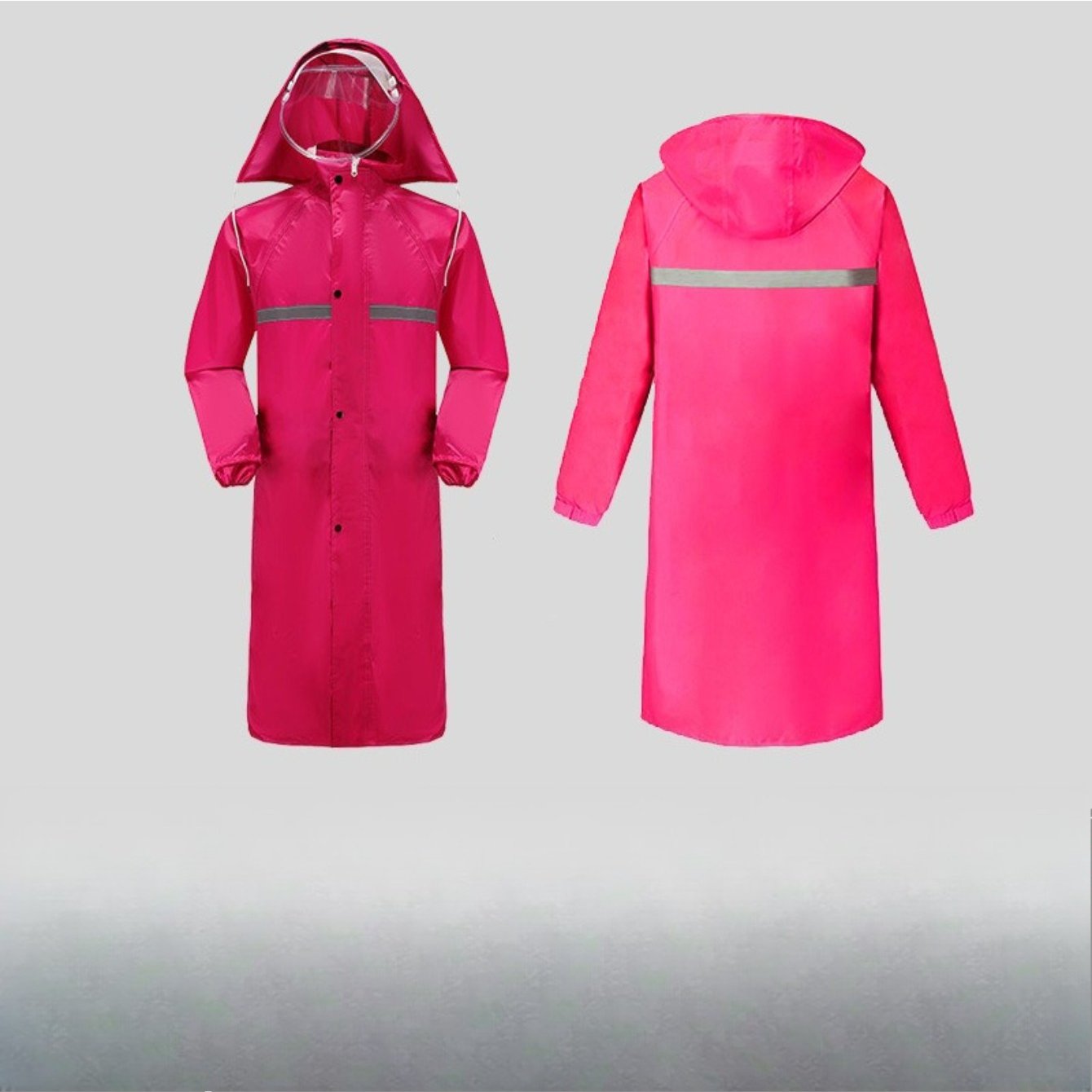 A Long Raincoat Designed to Withstand Heavy Rain And Wind, Featuring Reflective Elements for Outdoor Security. This Emergency Rain Poncho Is a Must-Have for Daily Travel Or Outdoor Adventures.