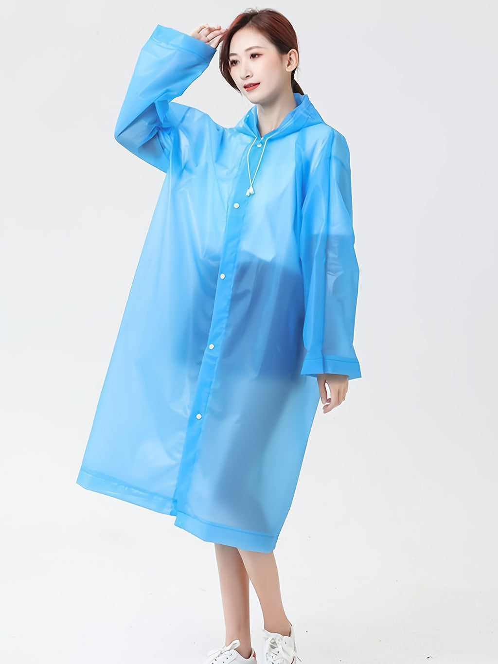 10-Pack, Full-Body Thickened Non-Disposable Long Raincoat, Unisex Hooded Raincoat, Adult Portable One-Piece Poncho for Outdoor Travel, Essential for Rainy Day Commuting And Festival Outings