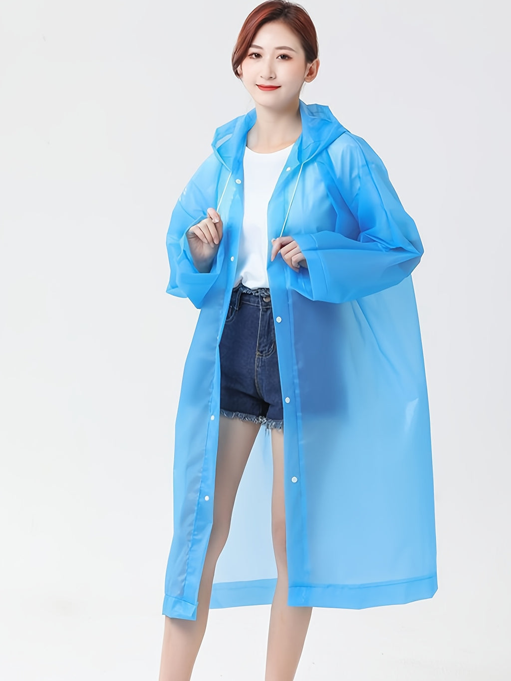 10-Pack, Full-Body Thickened Non-Disposable Long Raincoat, Unisex Hooded Raincoat, Adult Portable One-Piece Poncho for Outdoor Travel, Essential for Rainy Day Commuting And Festival Outings