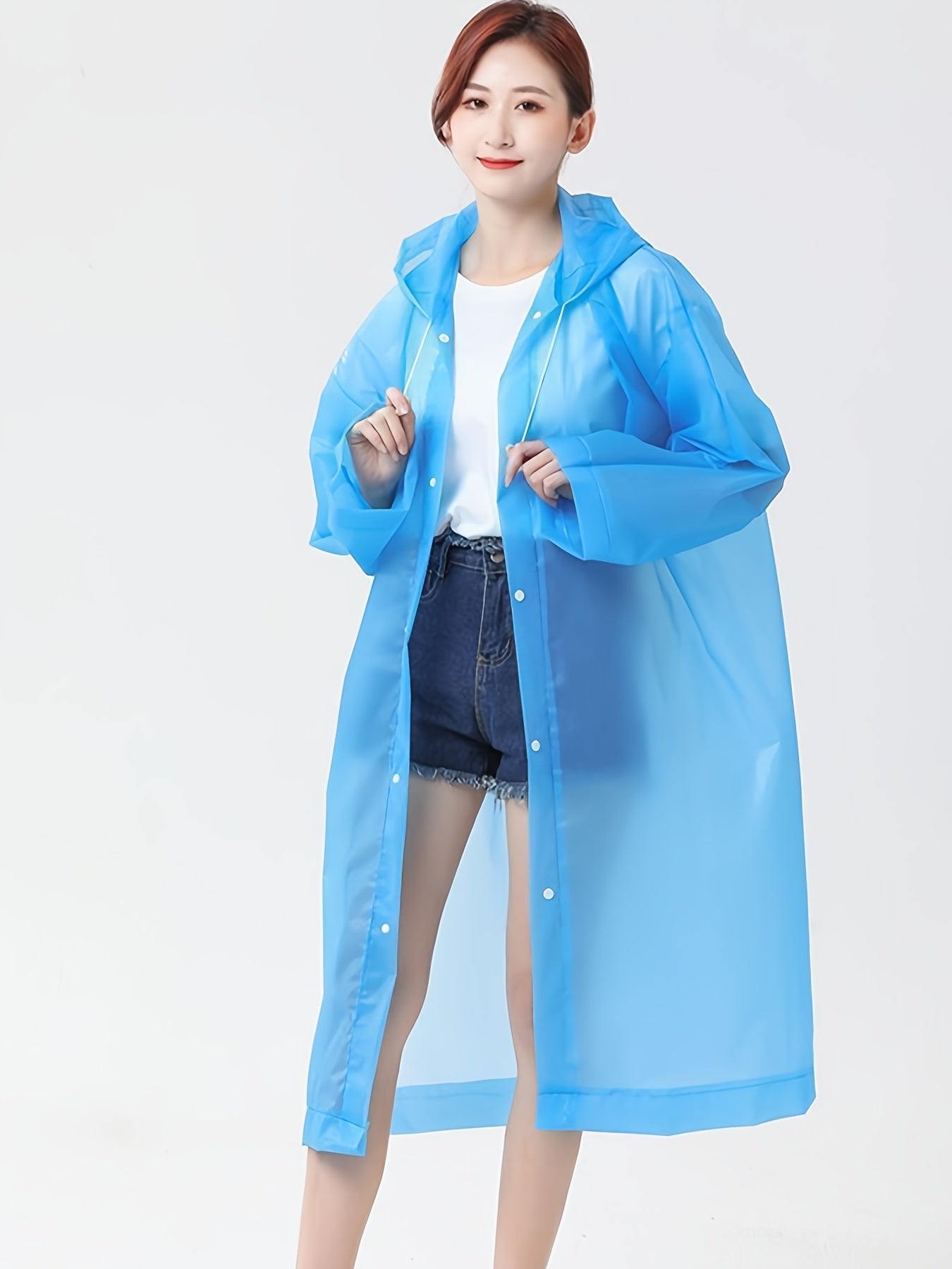 10-Pack, Full-Body Thickened Non-Disposable Long Raincoat, Unisex Hooded Raincoat, Adult Portable One-Piece Poncho for Outdoor Travel, Essential for Rainy Day Commuting And Festival Outings