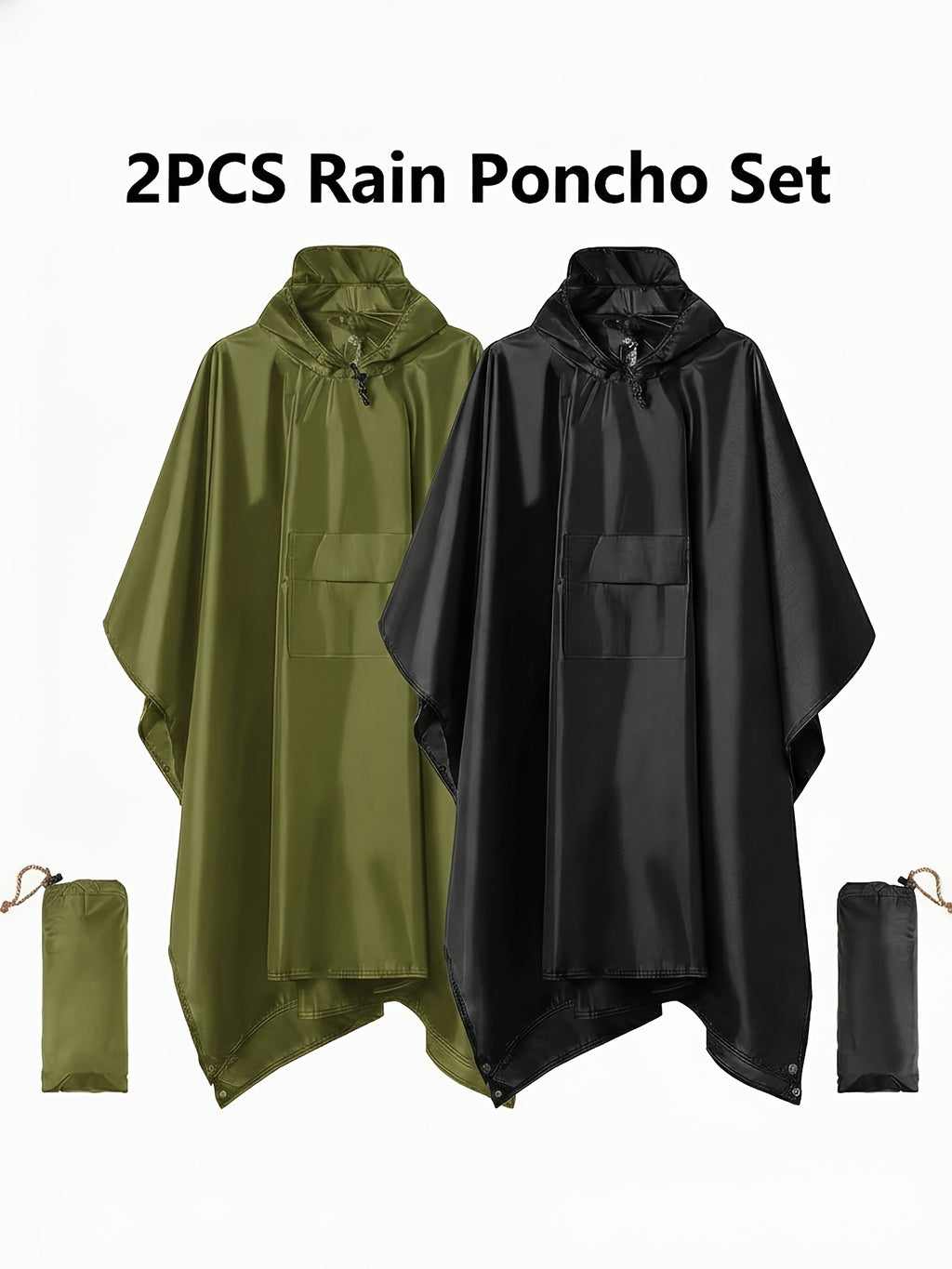 2pcs Multi Functional Raincoat for Cycling, Outdoor Hiking, Mountaineering, High Quality, Breathable Adult Tactical Raincoat, Canopy Rain, Poncho, Floor, Three in One Function