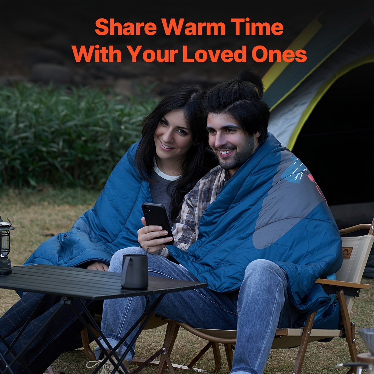 Happybuy Extra Large Camping Blanket - Wearable High Quality Windproof Flame Retardant Polyester Fleece, 75\