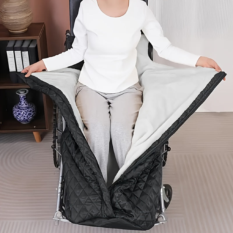 Semi-Wrapped Warm Blanket Thickened Fleece Insulating Winter Care Product, Semi-Wrapped to Waist, Waterproof And Warm, Wheelchair Warm Blanket Winter Travel Windproof Blanket