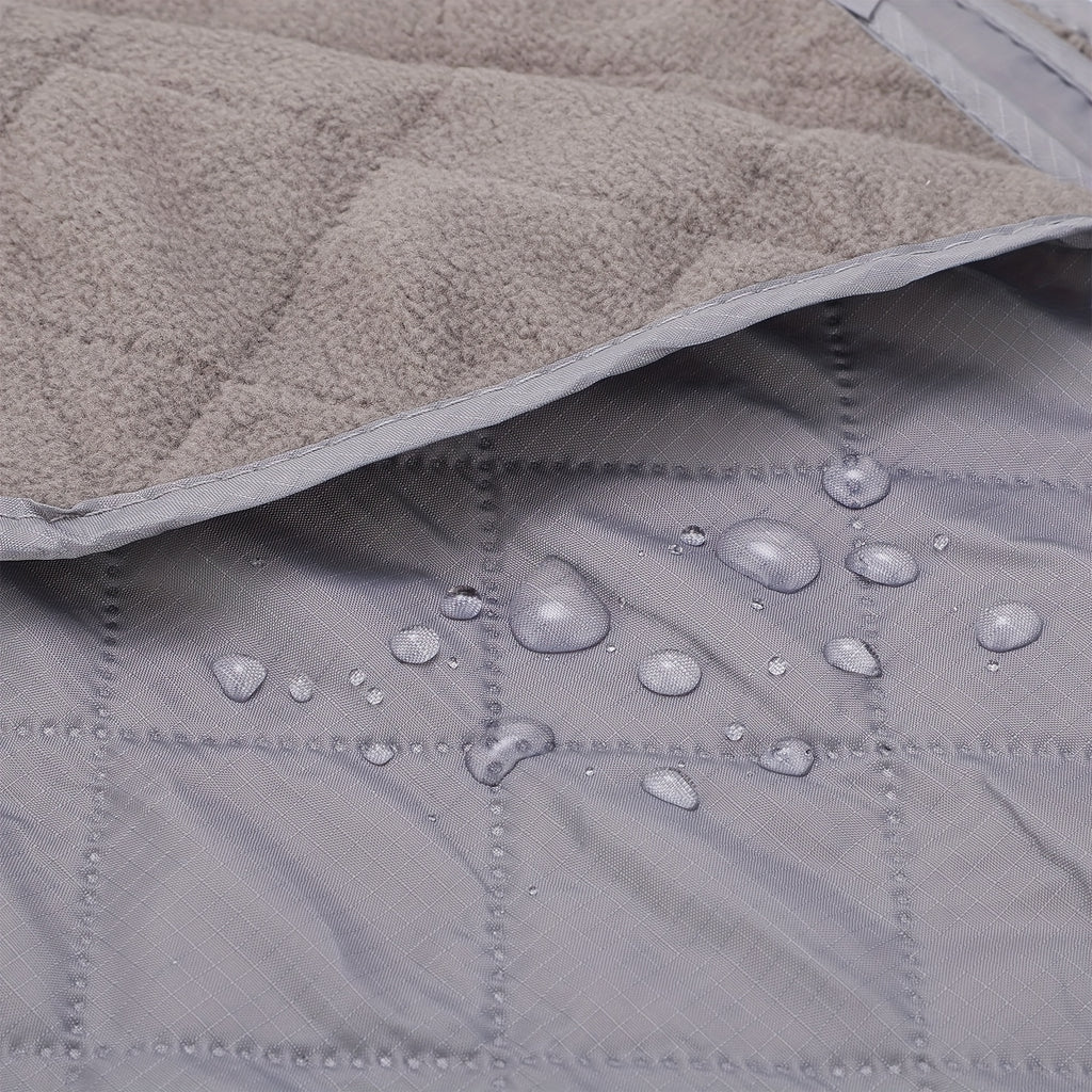 2 Large Outdoor Blanket 78'' X 55'' Quilted Windproof High Quality Fleece Sandproof Stadium Foldable Warm Blanket for Camping Picnic Sporting Events Cold Weather (Gray)