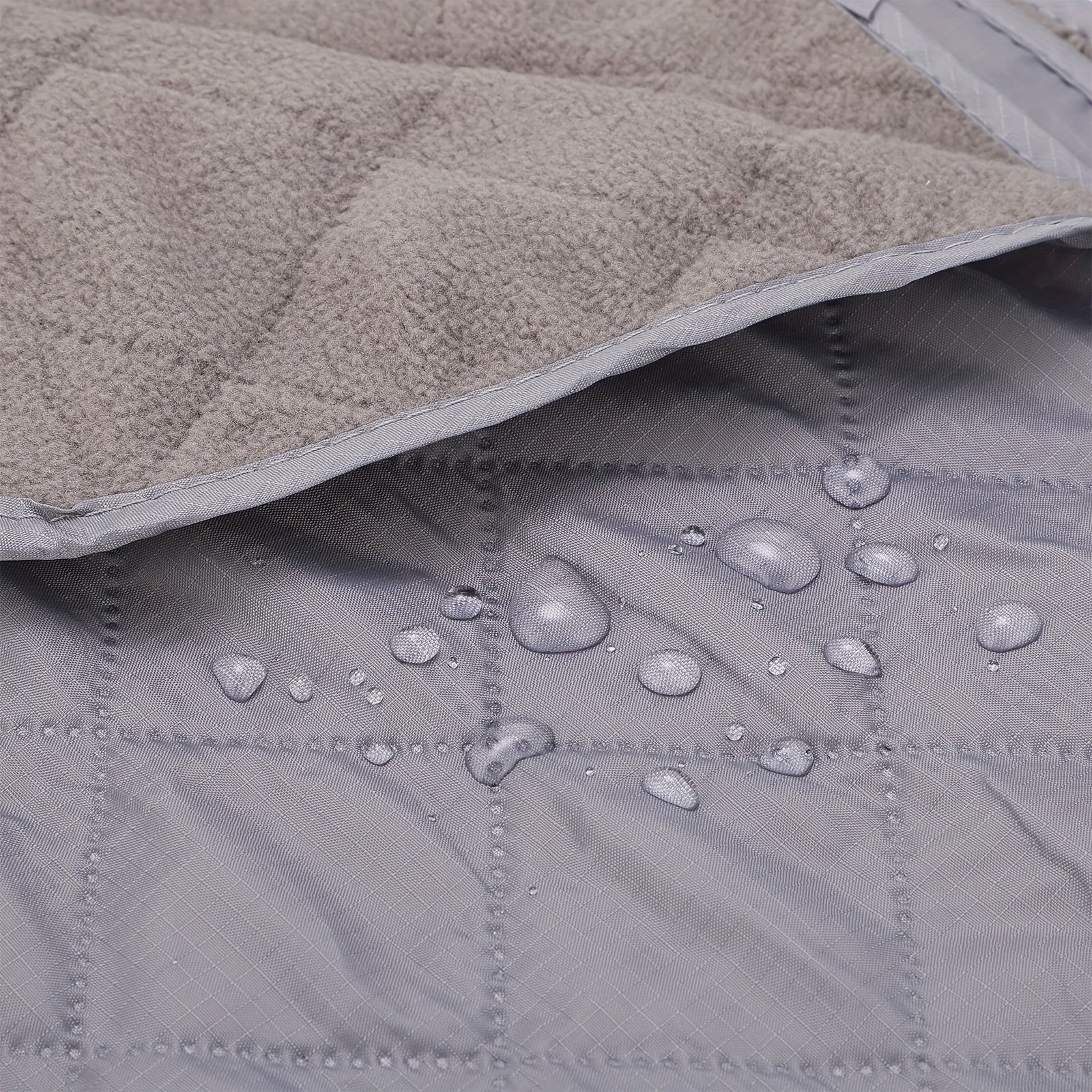 2 Large Outdoor Blanket 78'' X 55'' Quilted Windproof High Quality Fleece Sandproof Stadium Foldable Warm Blanket for Camping Picnic Sporting Events Cold Weather (Gray)