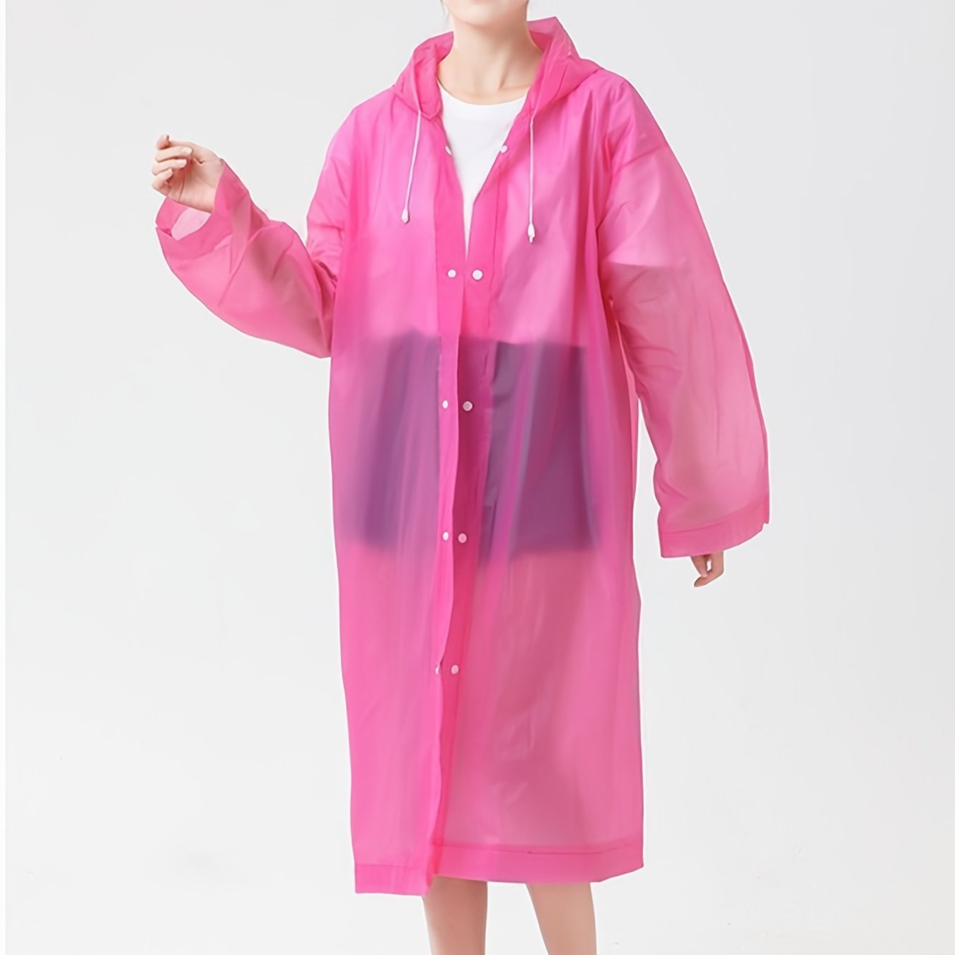 10-Pack, Full-Body Thickened Non-Disposable Long Raincoat, Unisex Hooded Raincoat, Adult Portable One-Piece Poncho for Outdoor Travel, Essential for Rainy Day Commuting And Festival Outings