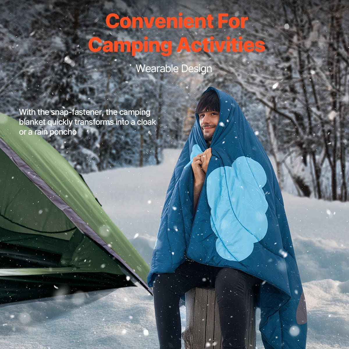 Happybuy Extra Large Camping Blanket - Wearable High Quality Windproof Flame Retardant Polyester Fleece, 75\