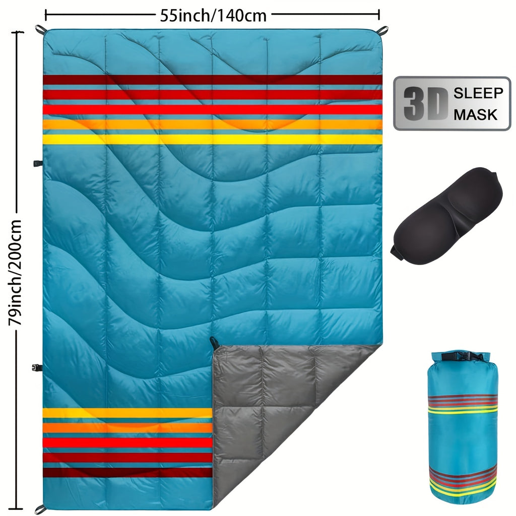 -Weather High Quality Windproof Outdoor Camping Blanket - Poncho Style Convertible (Suitable for Hiking, Picnics, Beach & RV) | Compact Packable Warm | - Machine Washable Cold Weather Bedspread