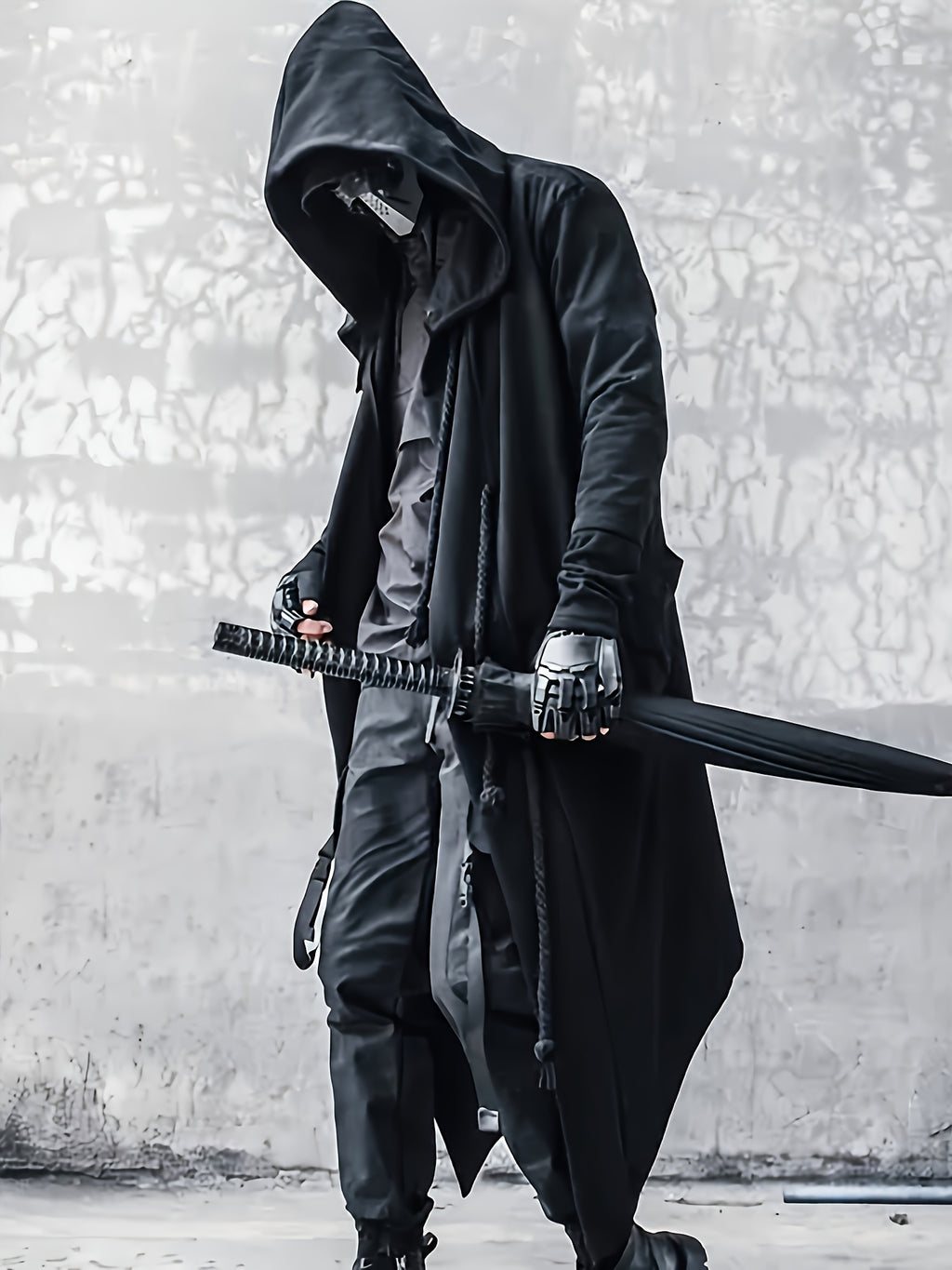 Men's Streetwear Poncho Quality Polyester Fabric Skin-friendly Casual Cardigan Coat Casual Trench Coat Rope Decoration Holiday Dress Up Clothing