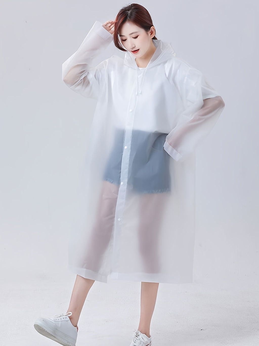 10-Pack, Full-Body Thickened Non-Disposable Long Raincoat, Unisex Hooded Raincoat, Adult Portable One-Piece Poncho for Outdoor Travel, Essential for Rainy Day Commuting And Festival Outings