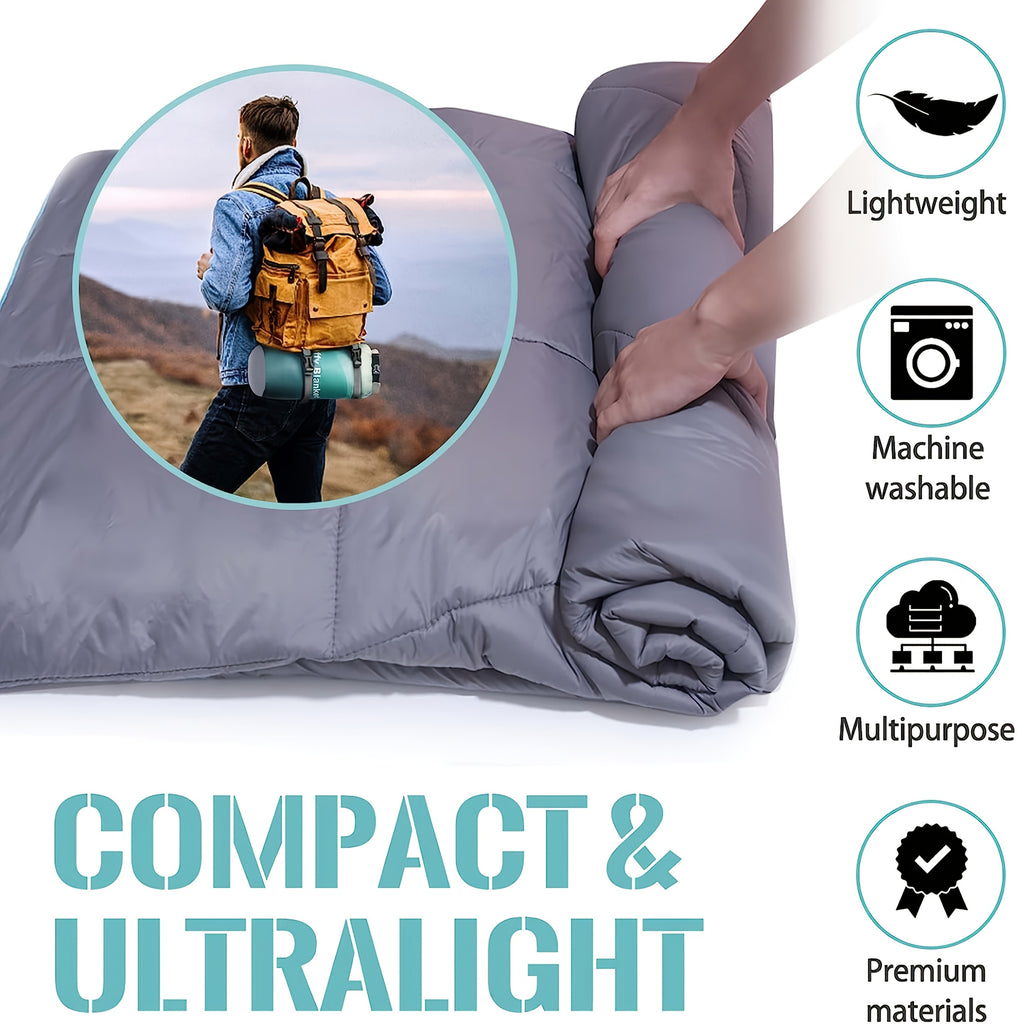 -Weather High Quality Windproof Outdoor Camping Blanket - Poncho Style Convertible (Suitable for Hiking, Picnics, Beach & RV) | Compact Packable Warm | - Machine Washable Cold Weather Bedspread