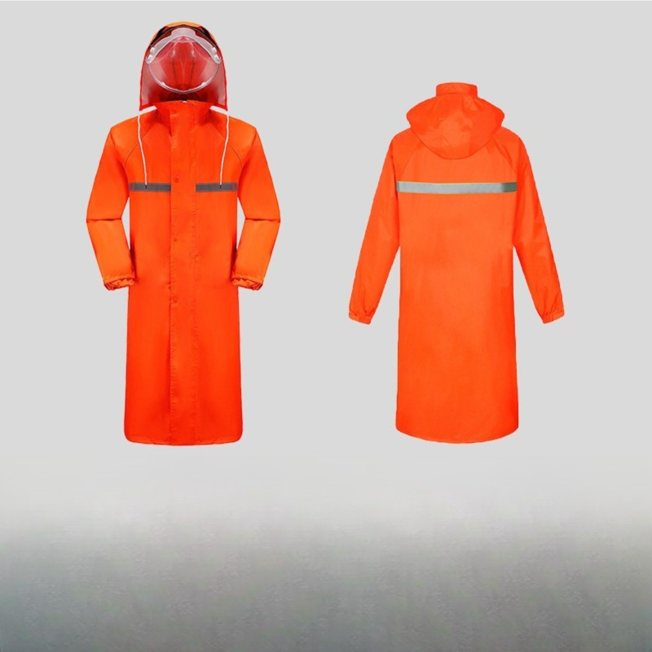 A Long Raincoat Designed to Withstand Heavy Rain And Wind, Featuring Reflective Elements for Outdoor Security. This Emergency Rain Poncho Is a Must-Have for Daily Travel Or Outdoor Adventures.