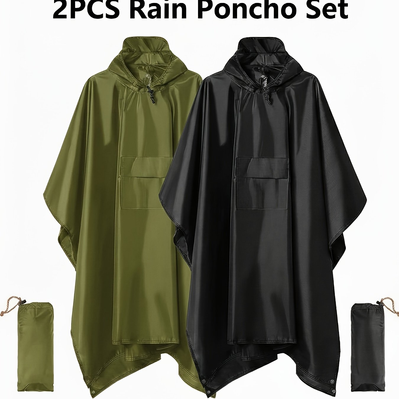 2pcs Multi Functional Raincoat for Cycling, Outdoor Hiking, Mountaineering, High Quality, Breathable Adult Tactical Raincoat, Canopy Rain, Poncho, Floor, Three in One Function