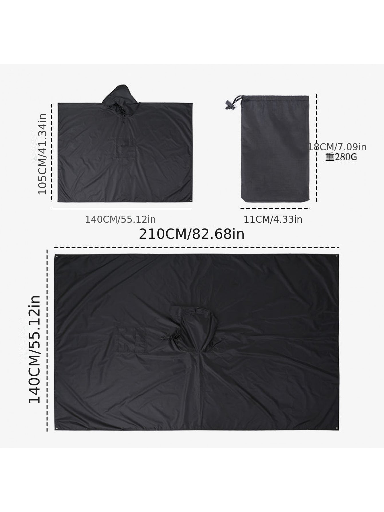 2pcs Multi Functional Raincoat for Cycling, Outdoor Hiking, Mountaineering, High Quality, Breathable Adult Tactical Raincoat, Canopy Rain, Poncho, Floor, Three in One Function