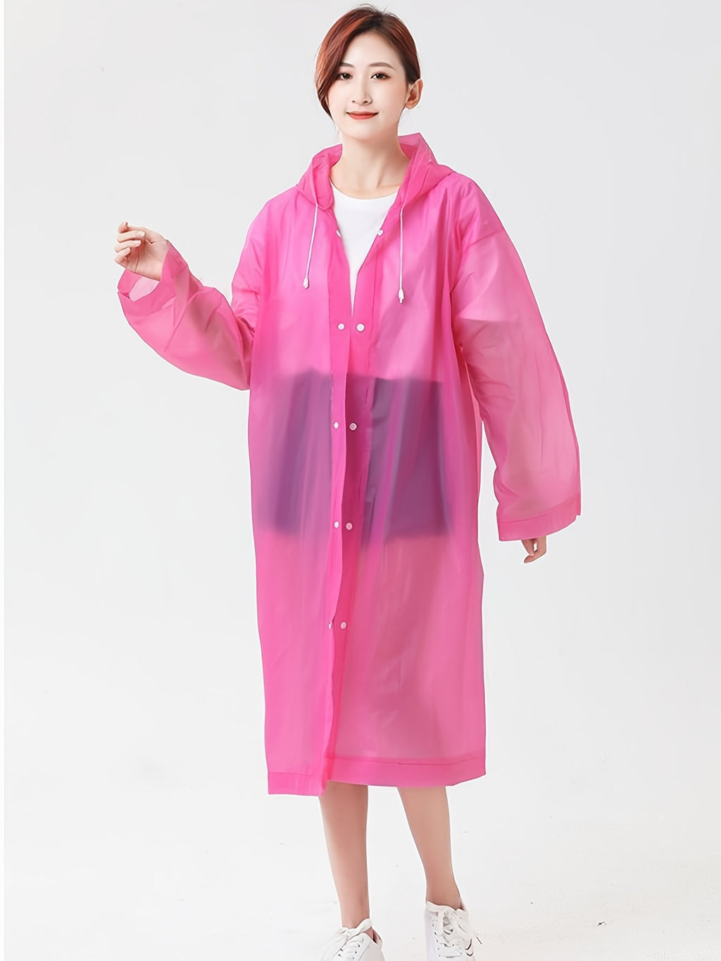 10-Pack, Full-Body Thickened Non-Disposable Long Raincoat, Unisex Hooded Raincoat, Adult Portable One-Piece Poncho for Outdoor Travel, Essential for Rainy Day Commuting And Festival Outings