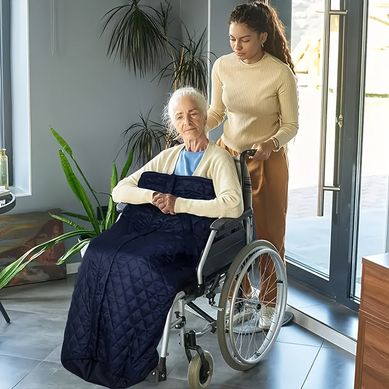 Semi-Wrapped Warm Blanket Thickened Fleece Insulating Winter Care Product, Semi-Wrapped to Waist, Waterproof And Warm, Wheelchair Warm Blanket Winter Travel Windproof Blanket