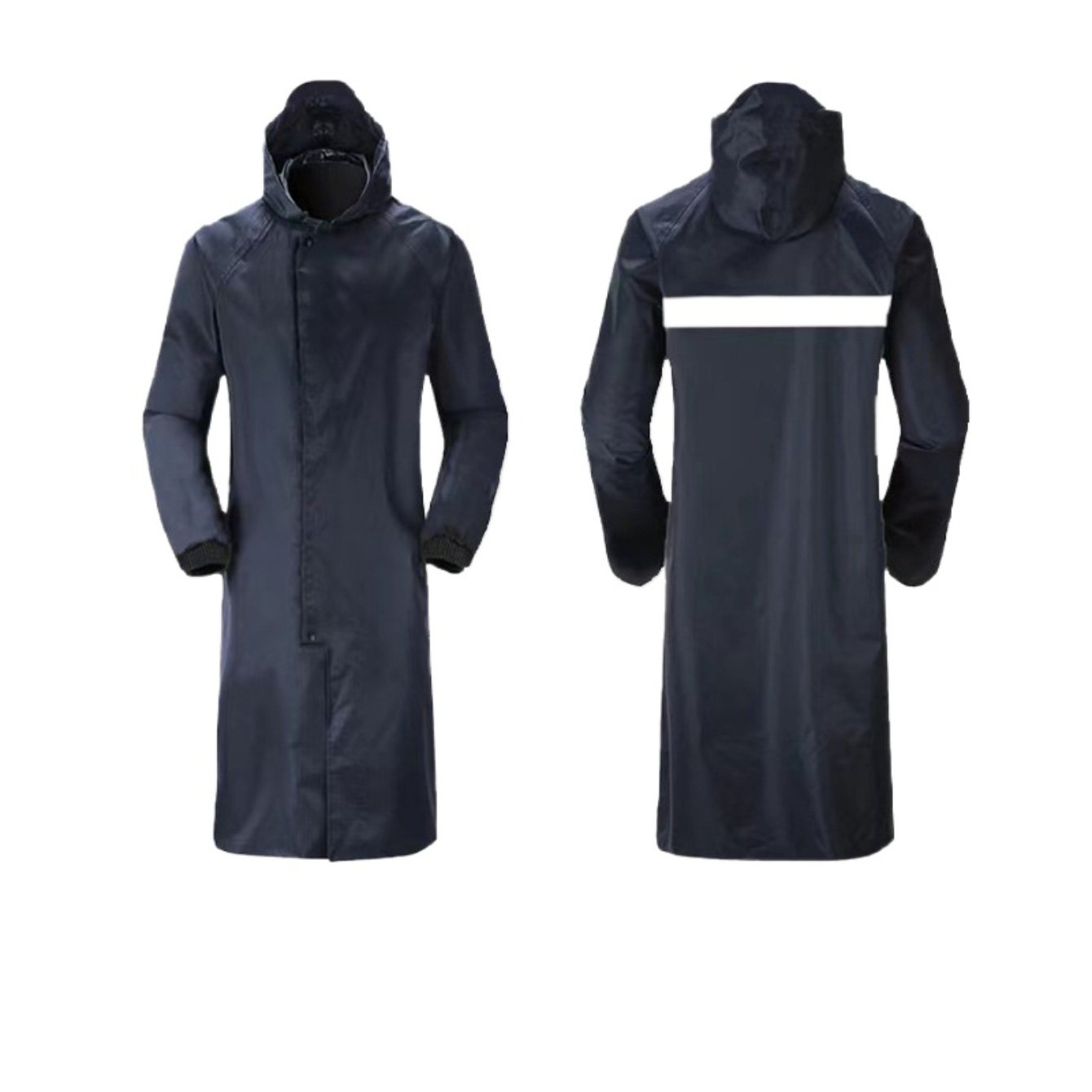 A Long Raincoat Designed to Withstand Heavy Rain And Wind, Featuring Reflective Elements for Outdoor Security. This Emergency Rain Poncho Is a Must-Have for Daily Travel Or Outdoor Adventures.