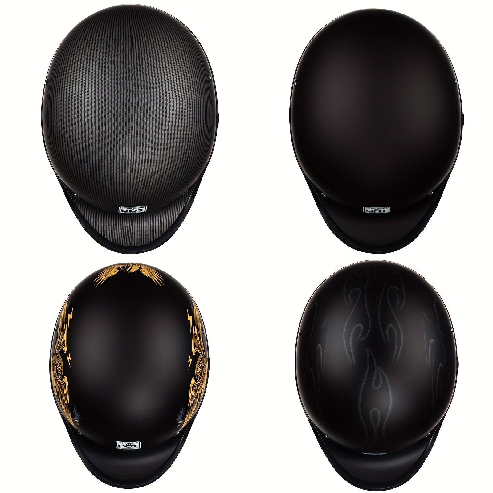 CrownRacing Motorcycle Helmets Open Face Half Helmet