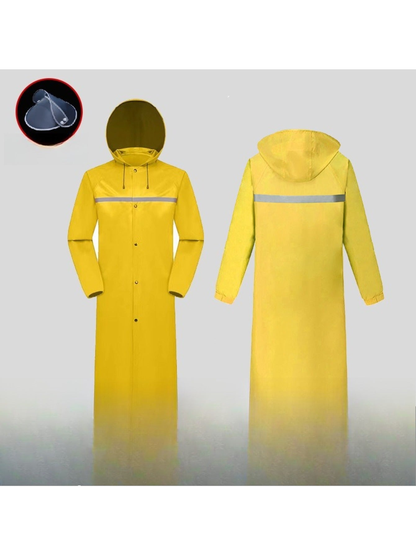 A Long Raincoat Designed to Withstand Heavy Rain And Wind, Featuring Reflective Elements for Outdoor Security. This Emergency Rain Poncho Is a Must-Have for Daily Travel Or Outdoor Adventures.