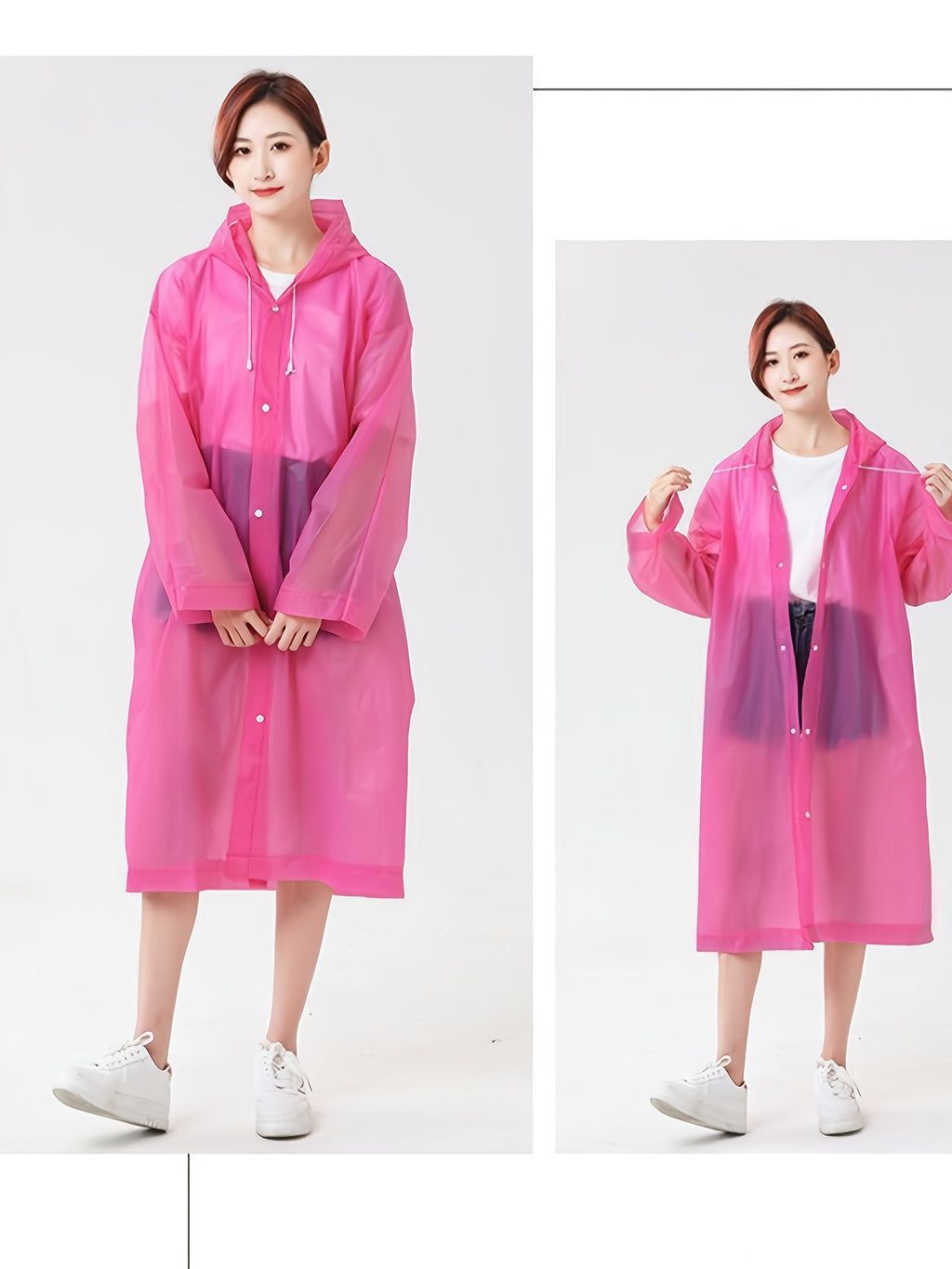 10-Pack, Full-Body Thickened Non-Disposable Long Raincoat, Unisex Hooded Raincoat, Adult Portable One-Piece Poncho for Outdoor Travel, Essential for Rainy Day Commuting And Festival Outings