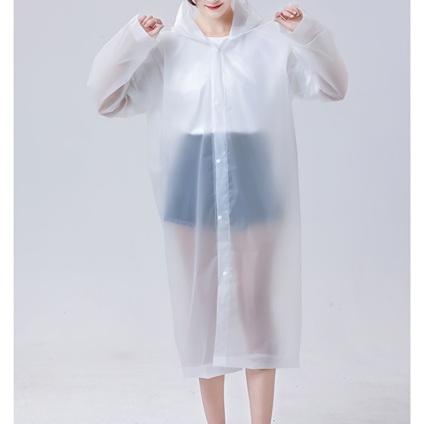 10-Pack, Full-Body Thickened Non-Disposable Long Raincoat, Unisex Hooded Raincoat, Adult Portable One-Piece Poncho for Outdoor Travel, Essential for Rainy Day Commuting And Festival Outings
