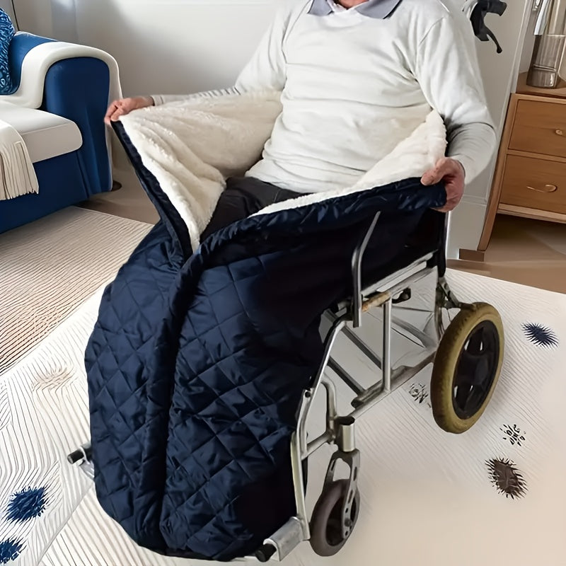 Semi-Wrapped Warm Blanket Thickened Fleece Insulating Winter Care Product, Semi-Wrapped to Waist, Waterproof And Warm, Wheelchair Warm Blanket Winter Travel Windproof Blanket