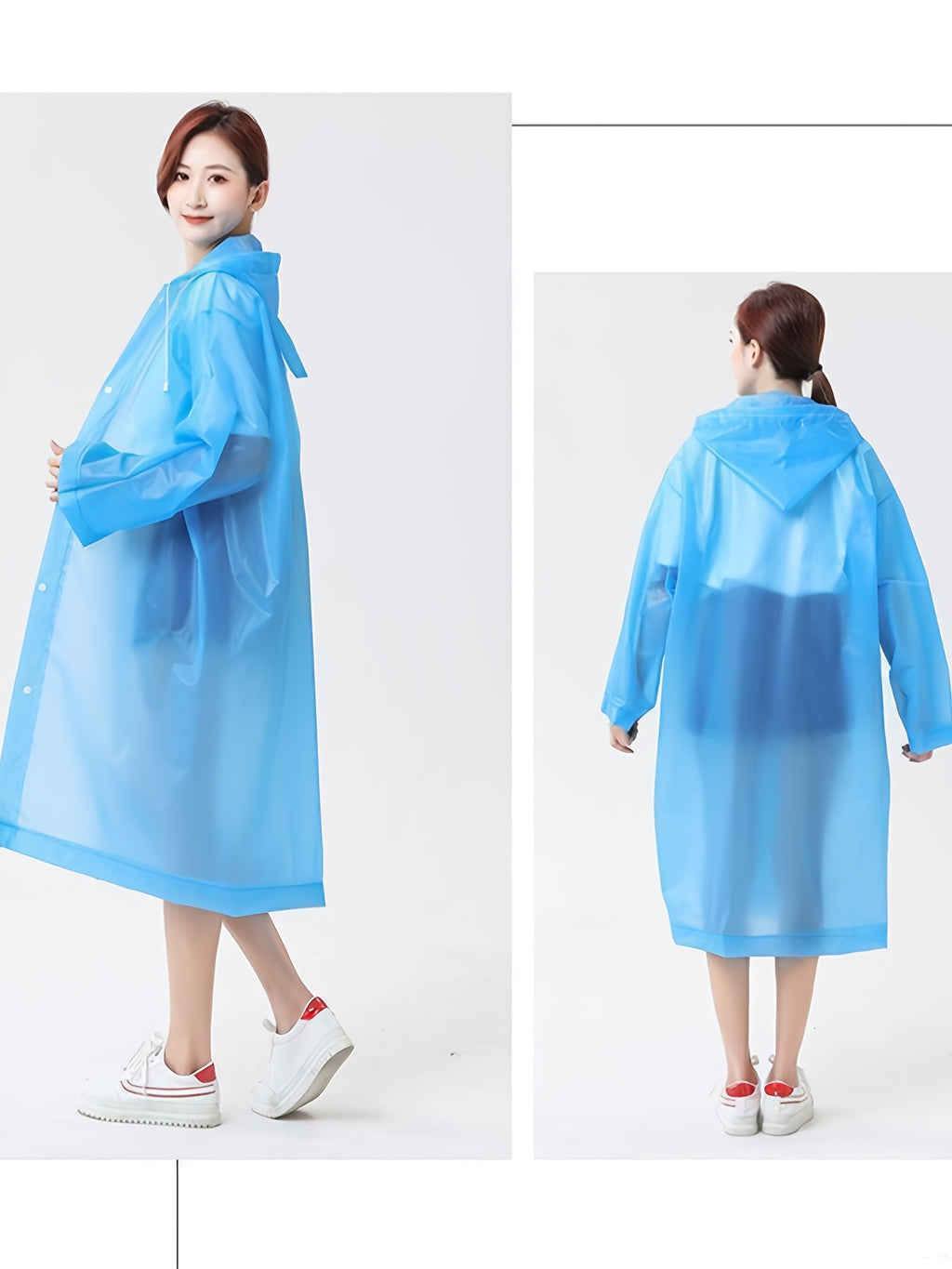 10-Pack, Full-Body Thickened Non-Disposable Long Raincoat, Unisex Hooded Raincoat, Adult Portable One-Piece Poncho for Outdoor Travel, Essential for Rainy Day Commuting And Festival Outings