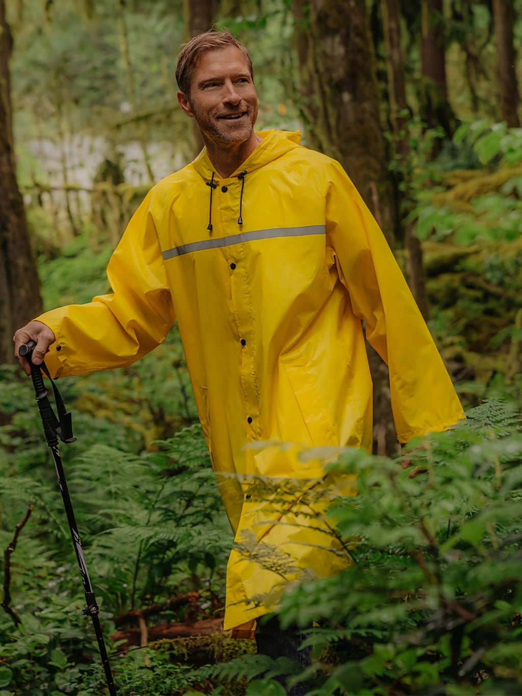 Mens Long Hooded Jacket Waterproof Emergency Coat Poncho Lightweight Reflective With Packable Hood For Men Women Adults