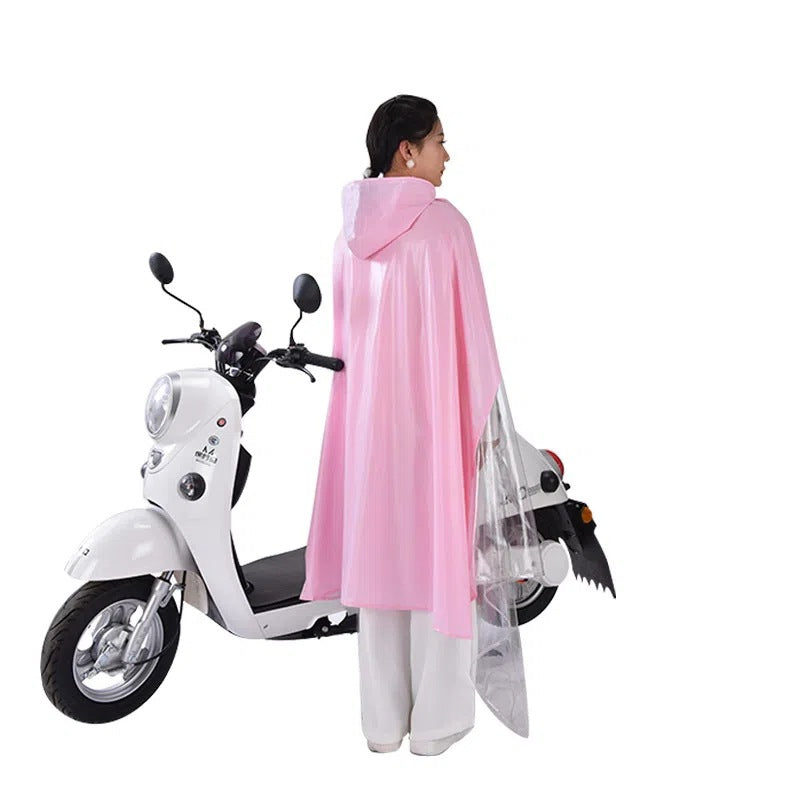 Parent-child Adult Motorcycle Transparent Whole Body Integrated Rainstorm-proof Single Waterproof Poncho Electric Vehicle Raincoat Mother and Child