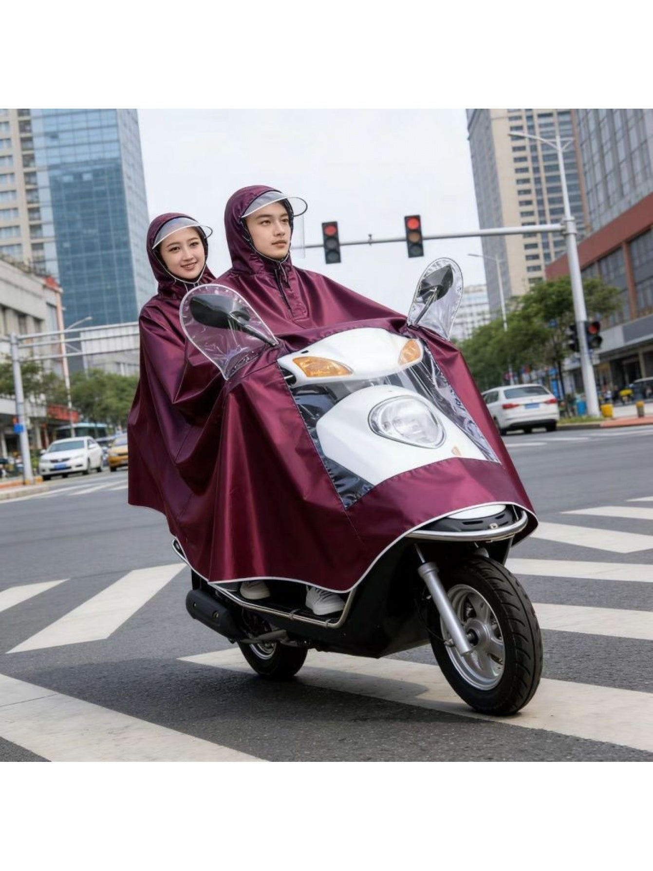 Genuine Poncho, Ultra-soft, Ultra-thick, Extra-large Size, Extended Length, Motorcycle Raincoat for Single or Double People, Widened Electric Vehicle Raincoat