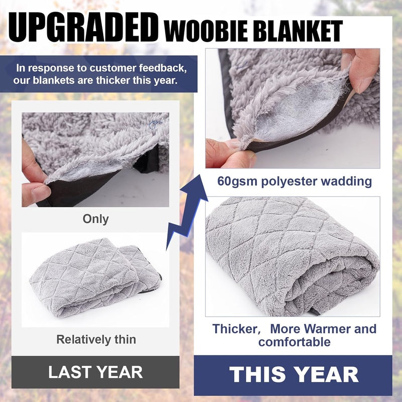 XL Camo Woobie Blanket Heavy-Duty High Quality & Windproof - Sherpa Lining, Extra-Thick, Outdoor Survival Bed for Hunting, Camping, Stadium Events - Suitable for s &, Picnic, Cold Weather