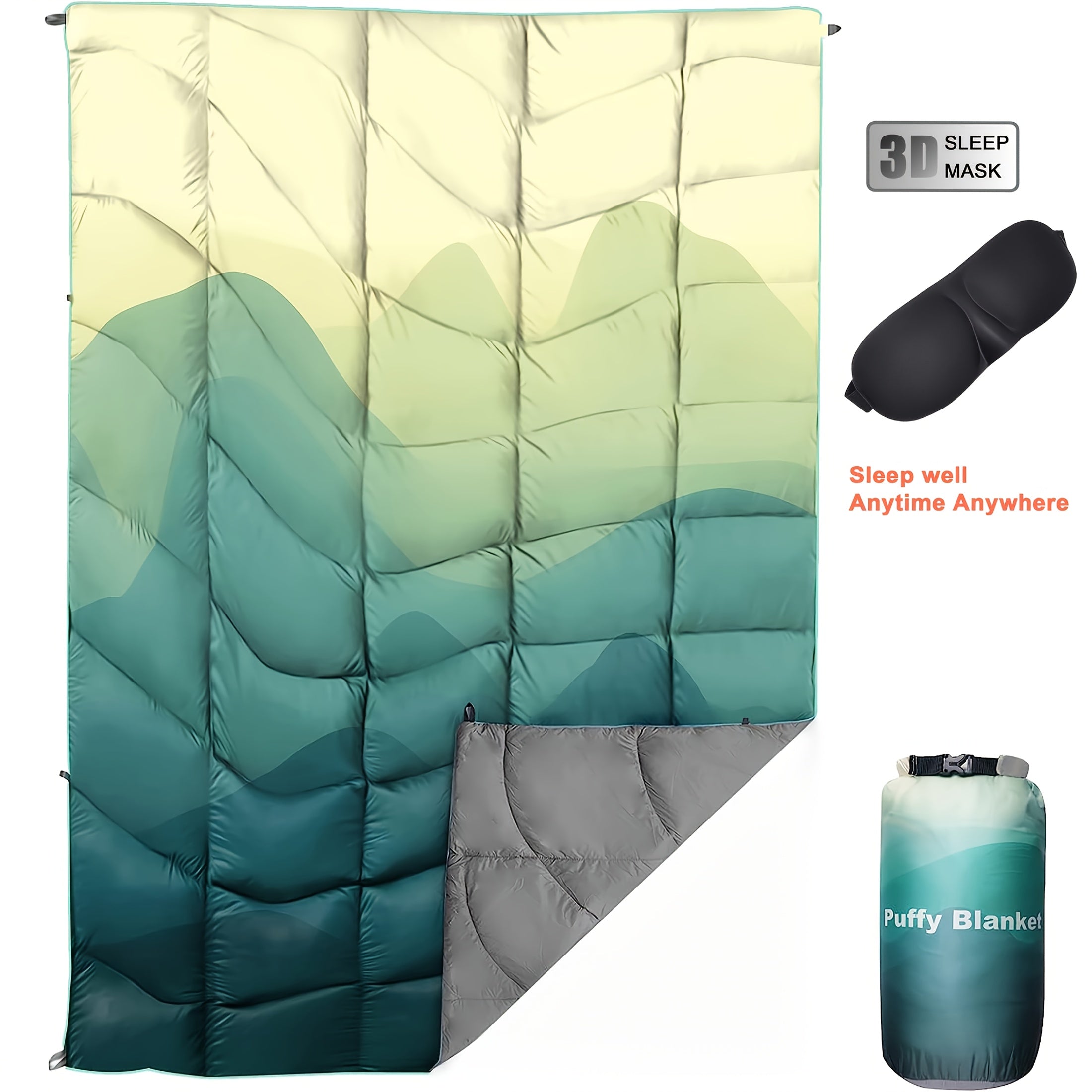 -Weather High Quality Windproof Outdoor Camping Blanket - Poncho Style Convertible (Suitable for Hiking, Picnics, Beach & RV) | Compact Packable Warm | - Machine Washable Cold Weather Bedspread